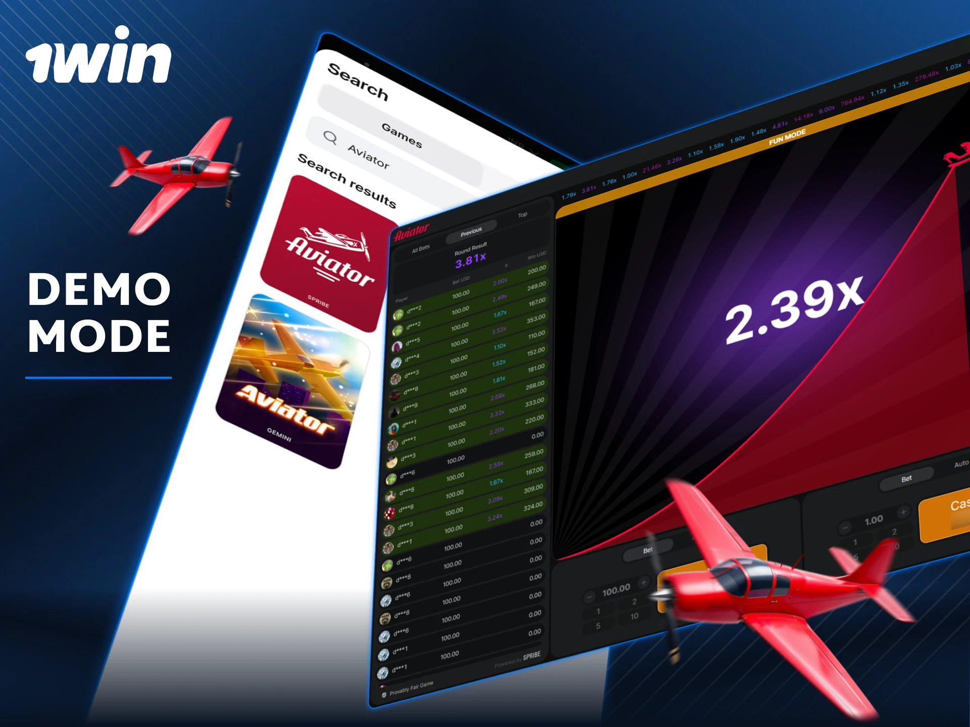 1win Aviator demo mode for free online play and practice.