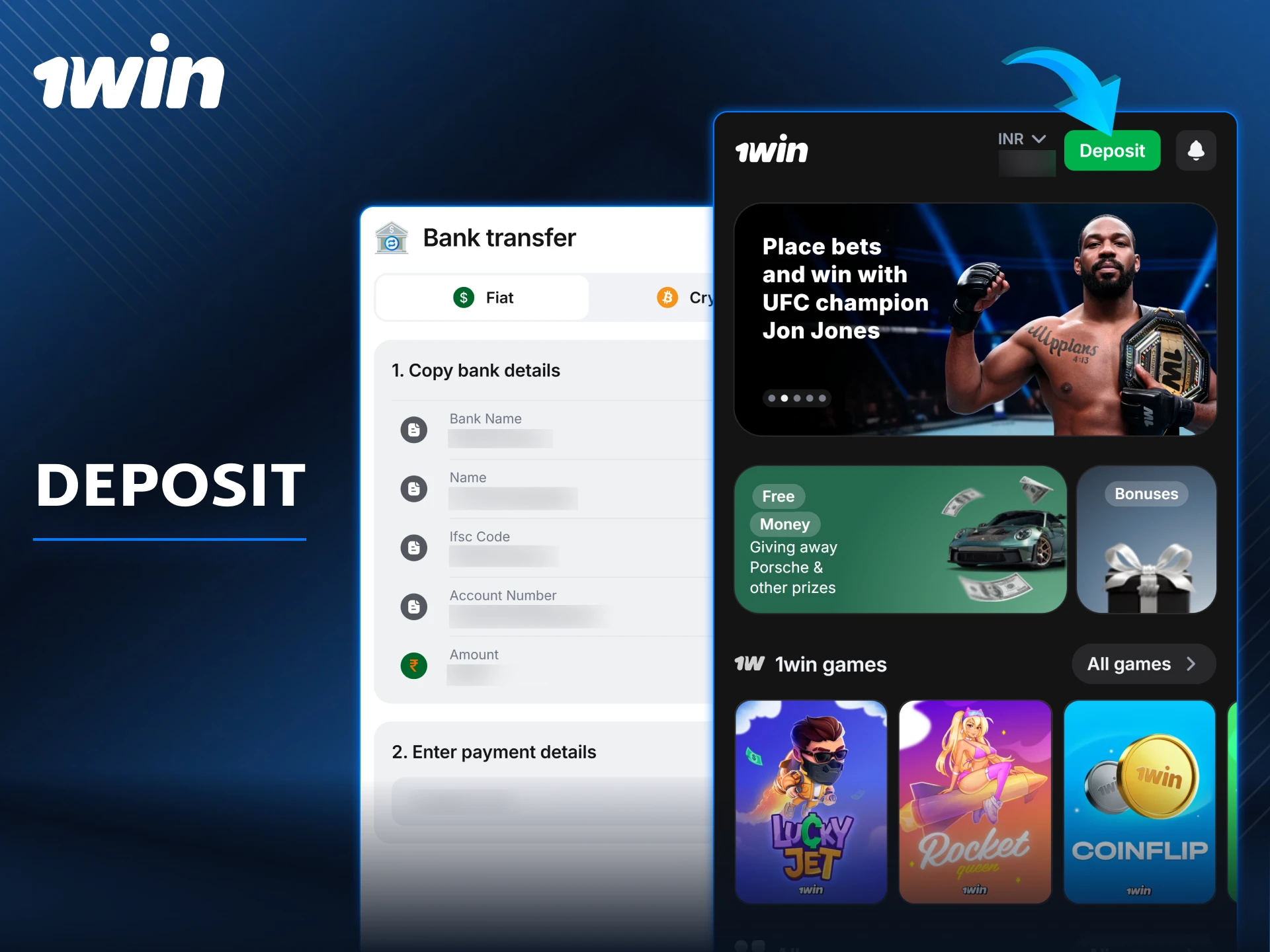 Complete instructions on how to make a deposit on 1win.