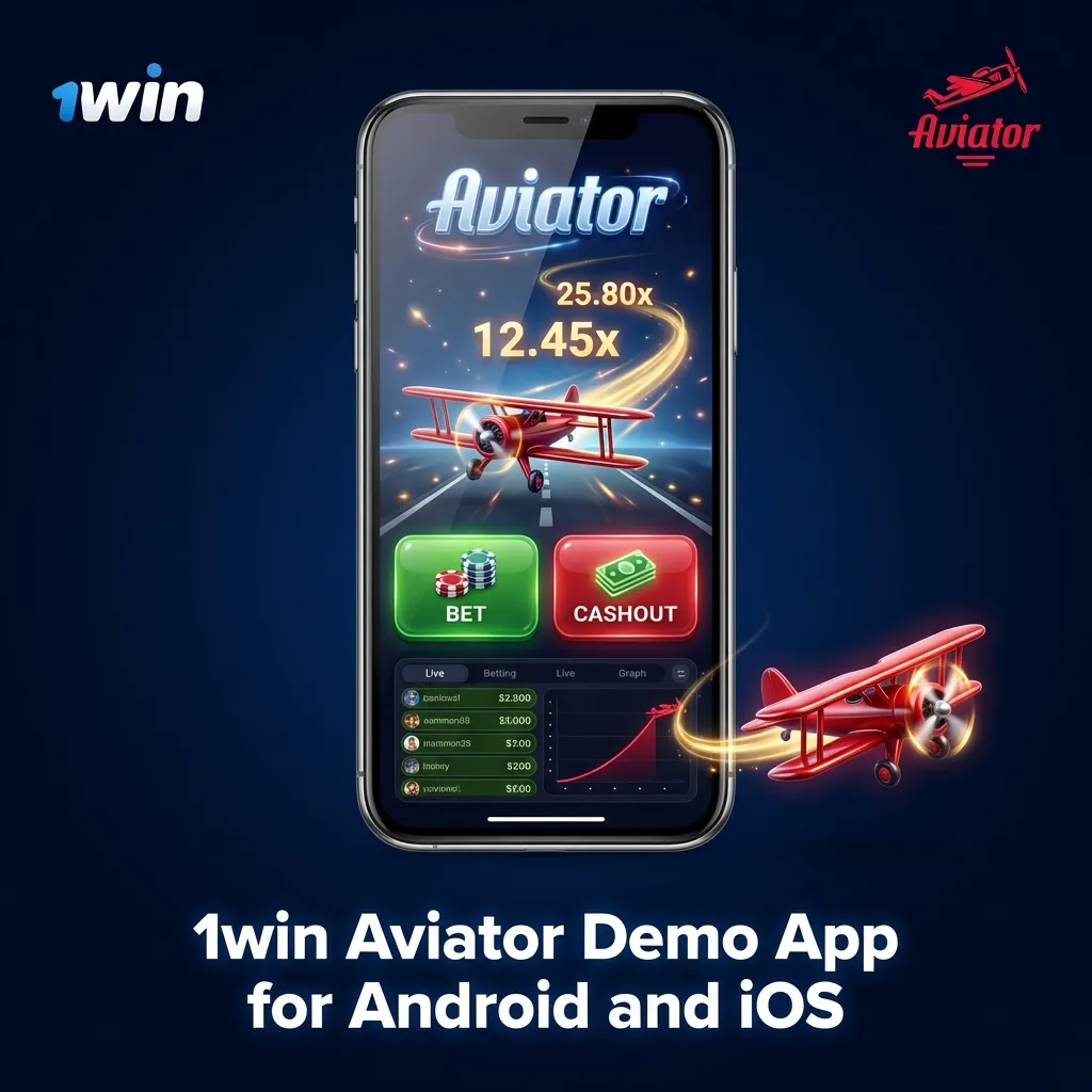 1win Aviator mobile app installation guide showing download steps for Android and iOS devices with demo mode access