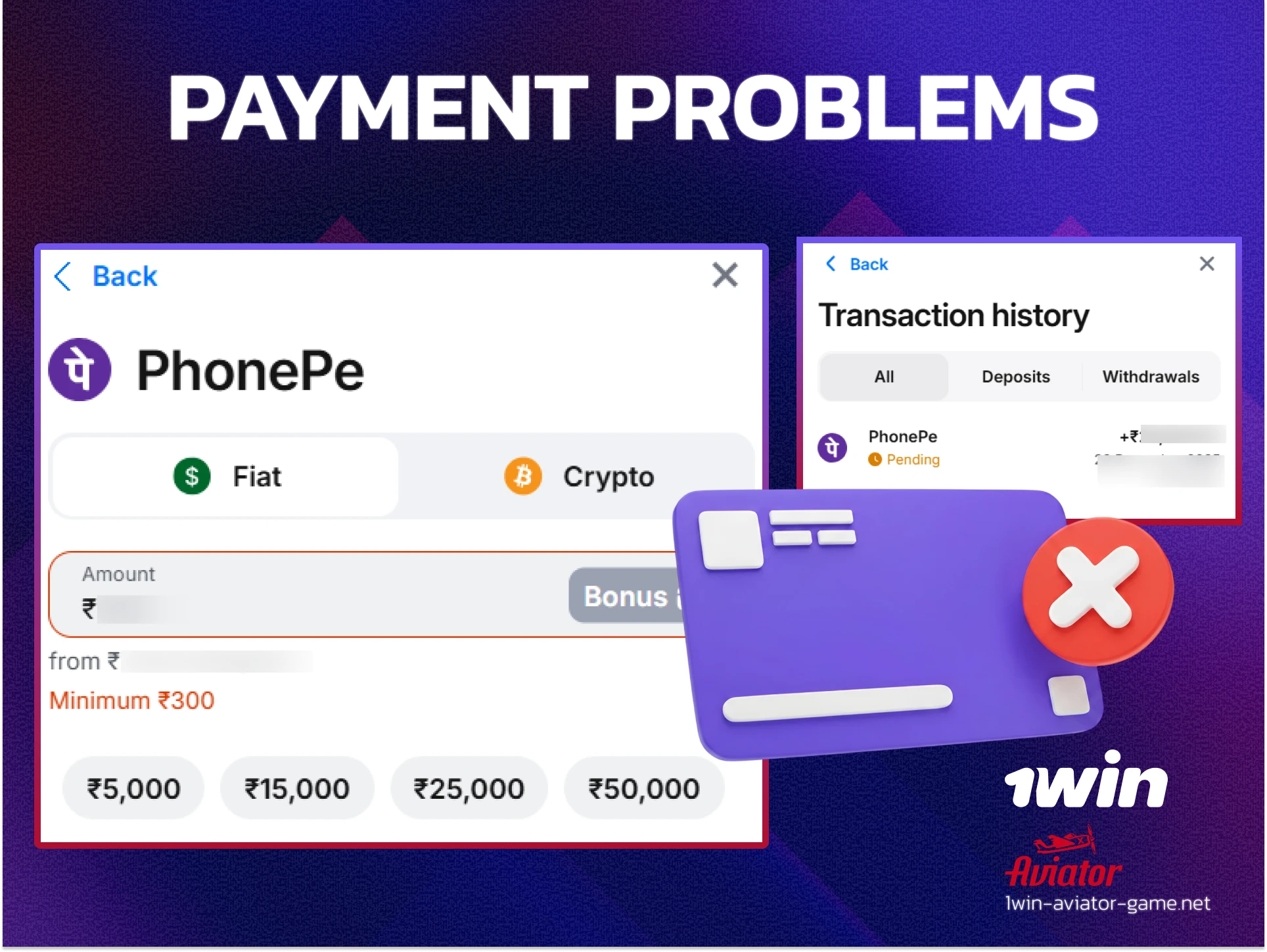 Troubleshooting 1win payment issues: resolving pending status and UTR number verification.