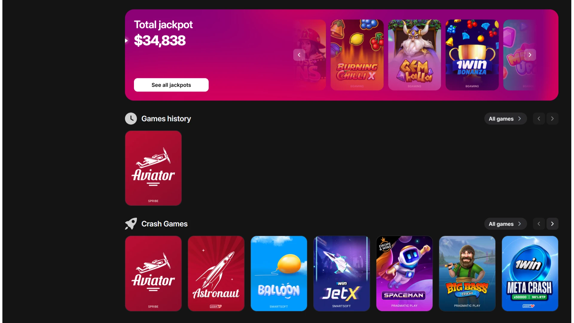 Main interface of 1win Aviator game with betting panel and live statistics.