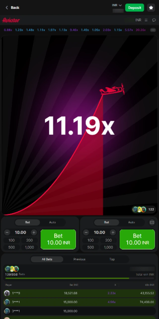 High multiplier peak on 1win Aviator mobile version for big win potential.