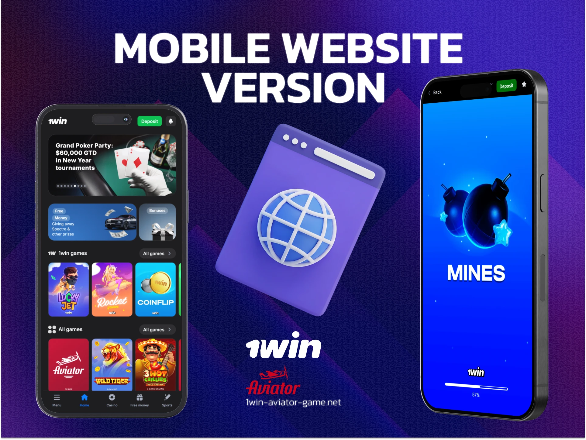 Mobile-optimized version of 1win India website accessible via any smartphone browser without download.