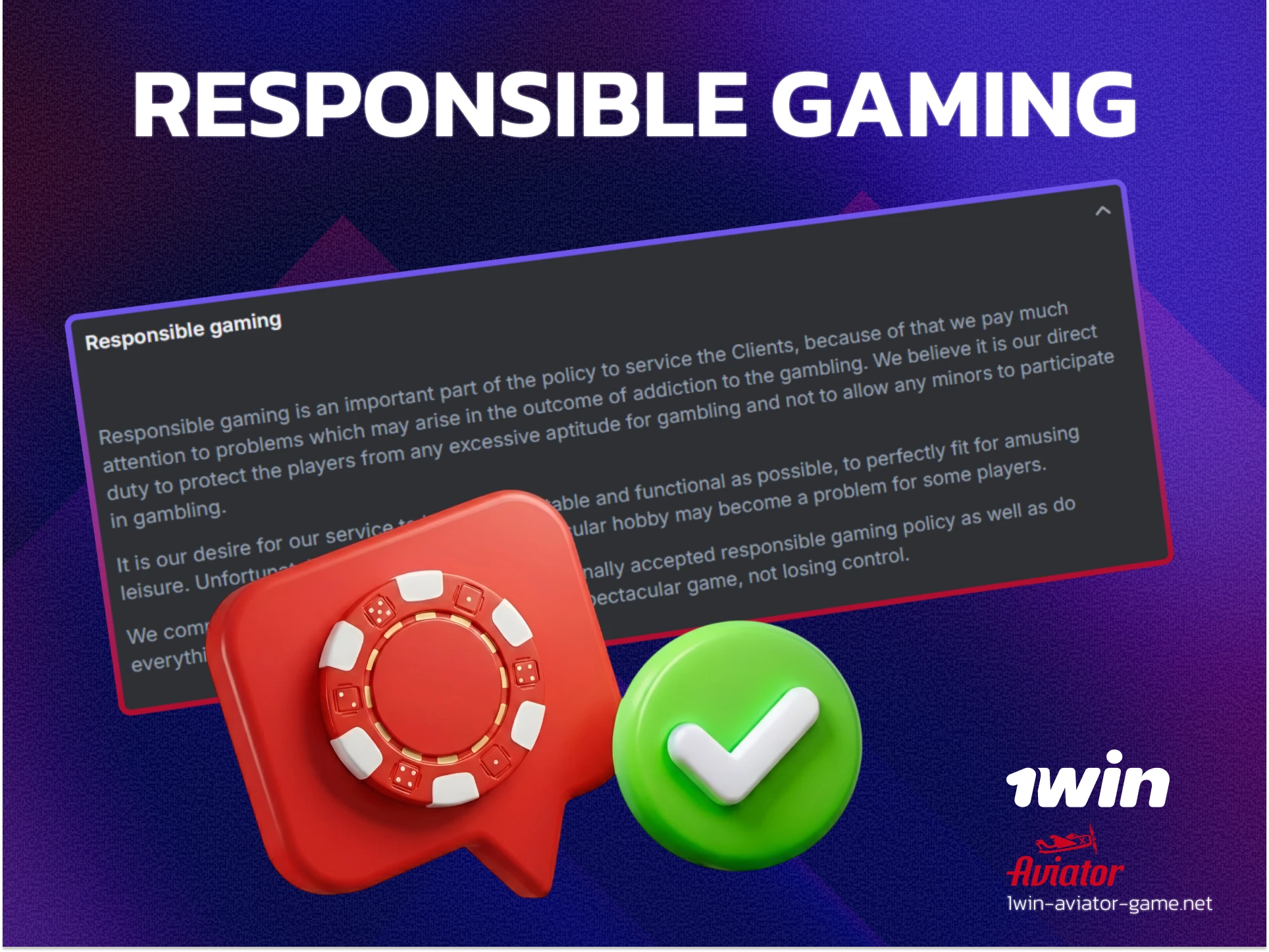 Responsible gaming resources and self-exclusion tools provided by 1win India for safe gambling.